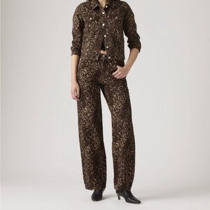 Levi’s Baggy Dad Leopard Print Wide-Leg Pants - Brown size 32/14. No offer.